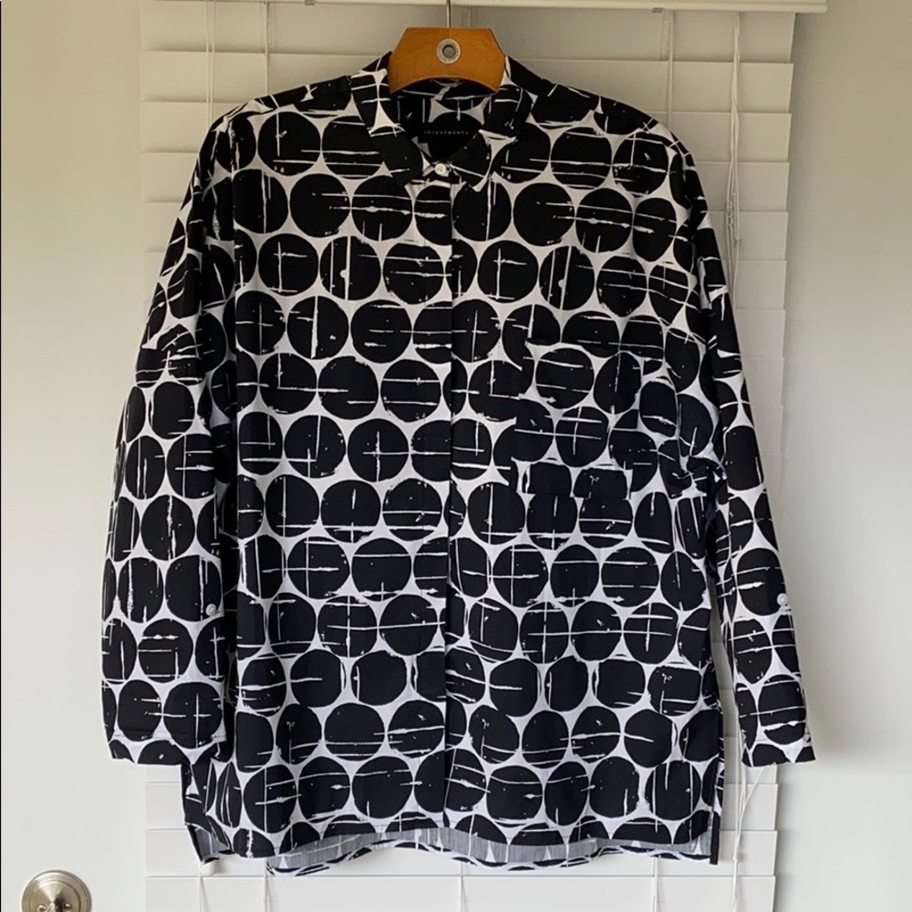 Investment kimono style button down shirt